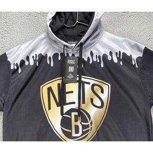 Brooklyn Nets Hoodie Sweatshirt Adult XL Black Basketball Sweater FISLL Mens NEW